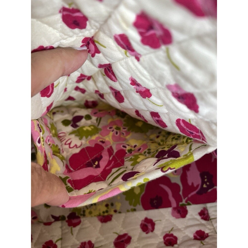Vera Bradley Make Me Blush Beige Floral Print Double Handle Shoulder Bag EUC - Picture 6 of 10